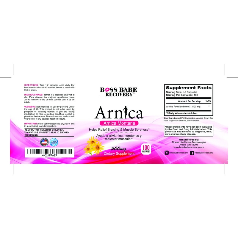 Boss Babe Recovery Arnica Montana Capsules (100 Count)