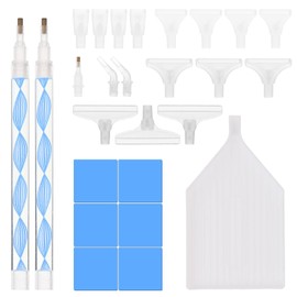 26pcs Diamond Point Drill Pen, Refillable Wax Pens Dotz Painting Tools for Quickly Pick up Beads Painting DIY (Blue)