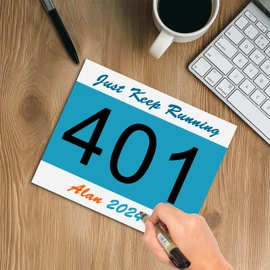 NELOMO Adhesive Race Bib 7.5” X 6” Competition Number Bib Adhesive Running Bib Sticker Race Bib Athlete Number Bib for Marathon Cross-Country Running Cycling Race Mountain Climbing Race (301-400)