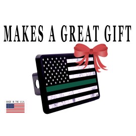 Rogue River Tactical Tattered Thin Green Line Flag Trailer Hitch Cover Plug U...
