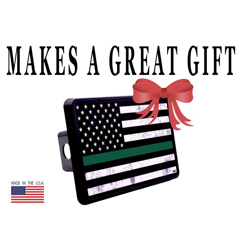 Rogue River Tactical Tattered Thin Green Line Flag Trailer Hitch
