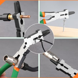 LEONTOOL Welding Pliers, CO2 Welding Pliers, Welding Pliers, Welding Pliers, Welding Pliers, Multi-functional Welding Pliers, Welding Wire, Rust Removal, Tool, Sputter Removal, Attachment and Removal, Insulator, Accessory Tool, Total Length 6.9 inches (1