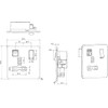 Screwless Single Switched Socket with Dual USB Charger in Polished
