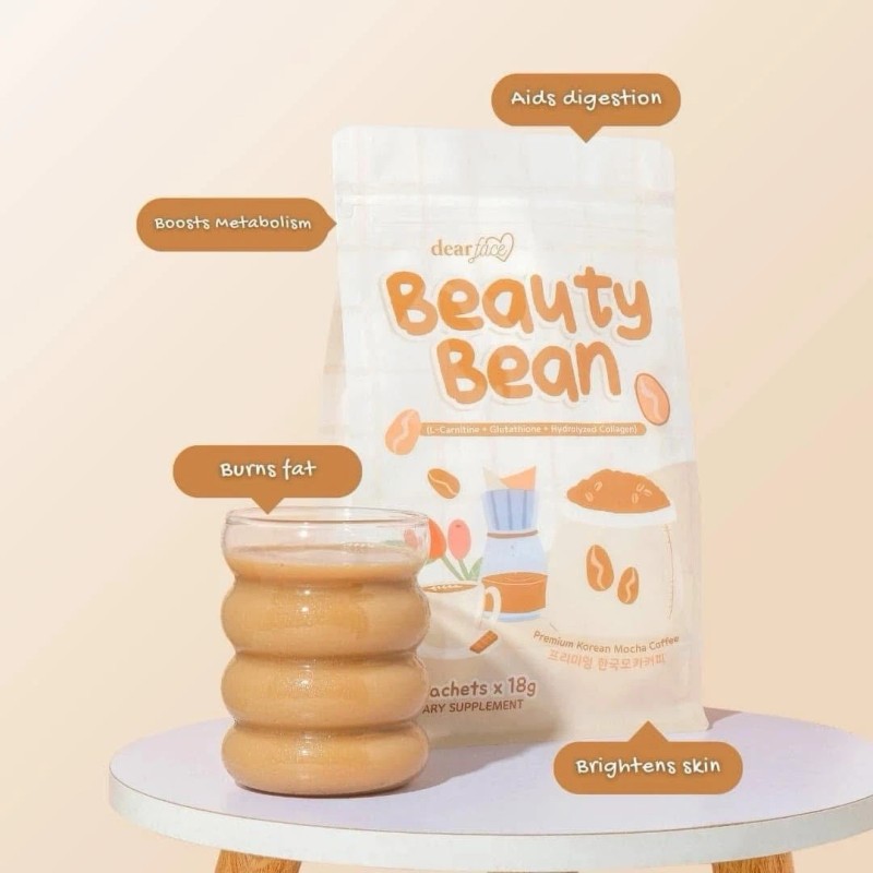 Dear Face BEAUTY BEAN Premium Korean Mocha Coffee 10 Sachets