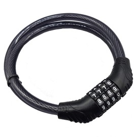 Land-Haus-Shop® Bicycle Number Lock, 65 cm, Coated Steel Rope, Bicycle, Number, Lock