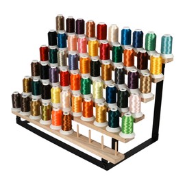 J JACKCUBE DESIGN 60 Spools Thread Rack Holder Organizer, Freestanding & Wall Mounted Embroidery, Quilting, Sewing, Braiding Storage for Spools of Thread, with Steel Frame (Black) - MK1312A