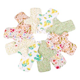 Cloth Napkins, Organic Cotton, GOTS Certified, Set of 3, Floral Pattern, Random Shipping, Set for Weeds, Panty Liner, Cloth Liner, Small