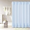 Light Blue Ruffle Shower Curtain Farmhouse Fabric Cloth Shower Curtains