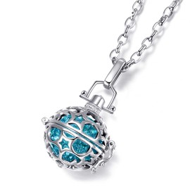 Morella Women’s Guardian Angel Necklace, Stainless Steel, 70 cm, with Spiral and Zirconia Melody Ball Pendant, Comes in Jewellery Bag, Stainless Steel
