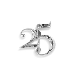 DEMDACO Meaningful Moments Collection 25th Anniversary Silver Novelty 1.5 inch Metal Faceted Decorative Magnet for Photo Frames, Desk, Fridge, Lockers & Home Decor - Personalize Your Space