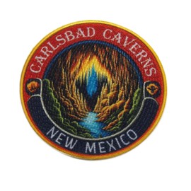 Carlsbad Caverns National Park Patch 5" Iron-on Applique for Clothing Vest Jacket Backpack, Nature Badge, Hiking Trail, Sew-on Decorative Craft, Forest Trees, Wild Animal, Travel and Places, Souvenir