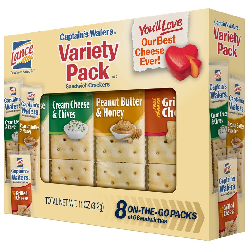 Lance Captain's Wafers Variety Crackers 11 oz 8 Count Boxes