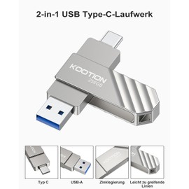 KOOTION USB Flash Drive [USB 3.2 256G] 2 in 1 Adjustable Type C256GB