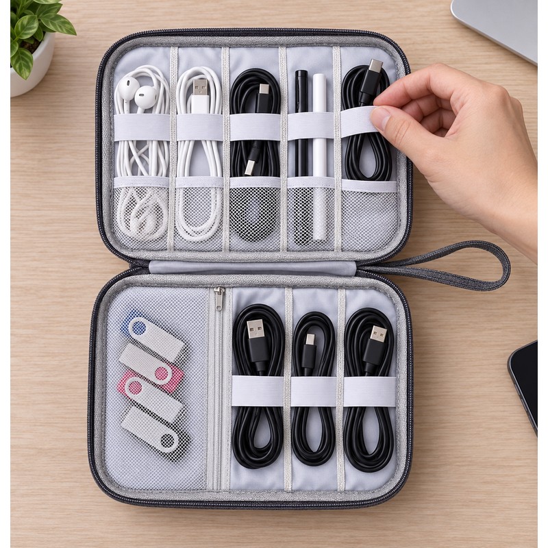 Electronics Organizer Bag Waterproof Carrying Pouch Travel Bag Universal Cable