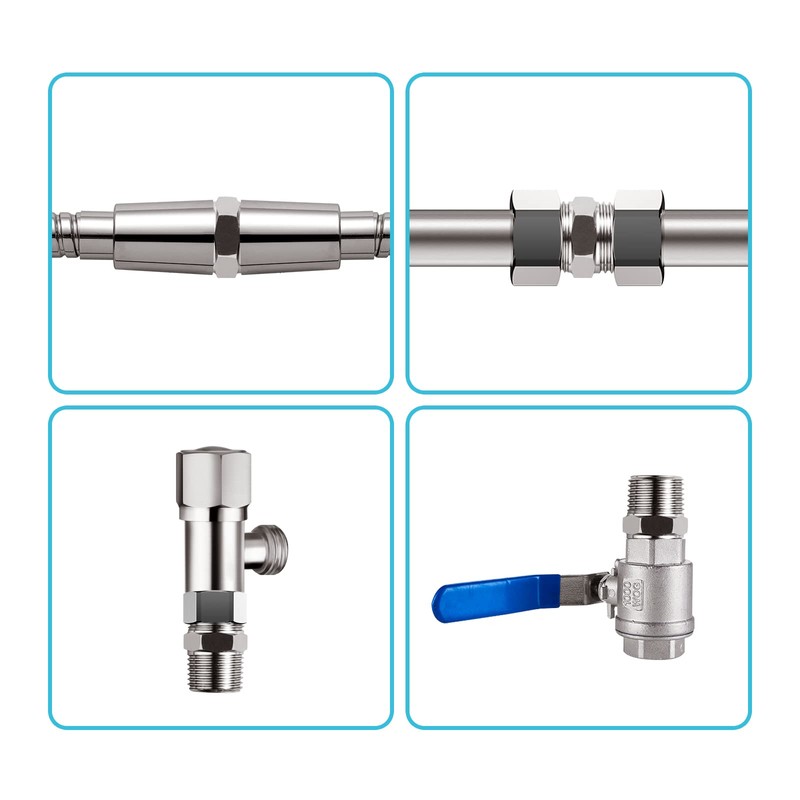 OFFO Shower Hose Connector, 1/2 Inch Solid Stainless Steel Shower