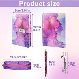 Ortviai Secret Diary for Girls,Lockable Diary For Girls with Pen, Journal for Girls Age 10-12, Kids' Diaries, Journals & Notebooks, Girls Stationary Gift Sets, Fun Lockets Secret Journal