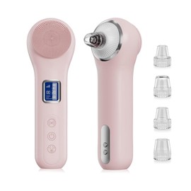 2 in 1 Gesichtsbürste Elektrisch,Tragbar Multifunktions Gesichtsreinigungsbürste Elektrische Wasserfest IPX7 Porenreiniger Gesicht Mit 5 Vibrationen und 3 Saugstufen für Alle Hauttypen