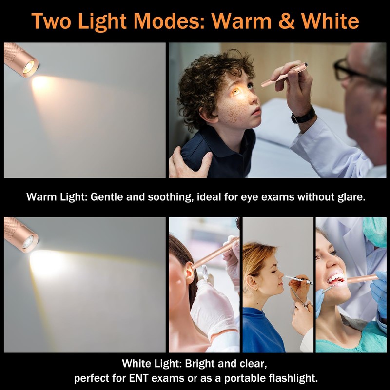 RISEMART 2-Pack Pen Light for Nurses – Medical Penlight with