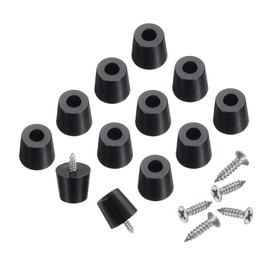 uxcell 24pcs Rubber Feet Bumpers Buffer Non-Slip Rubber Feet Pad with 4mm Screws for Cutting Board, Cutting Board Feet, Cutting Board Rubber Feet (Black, 0.7" H x 0.7" D)