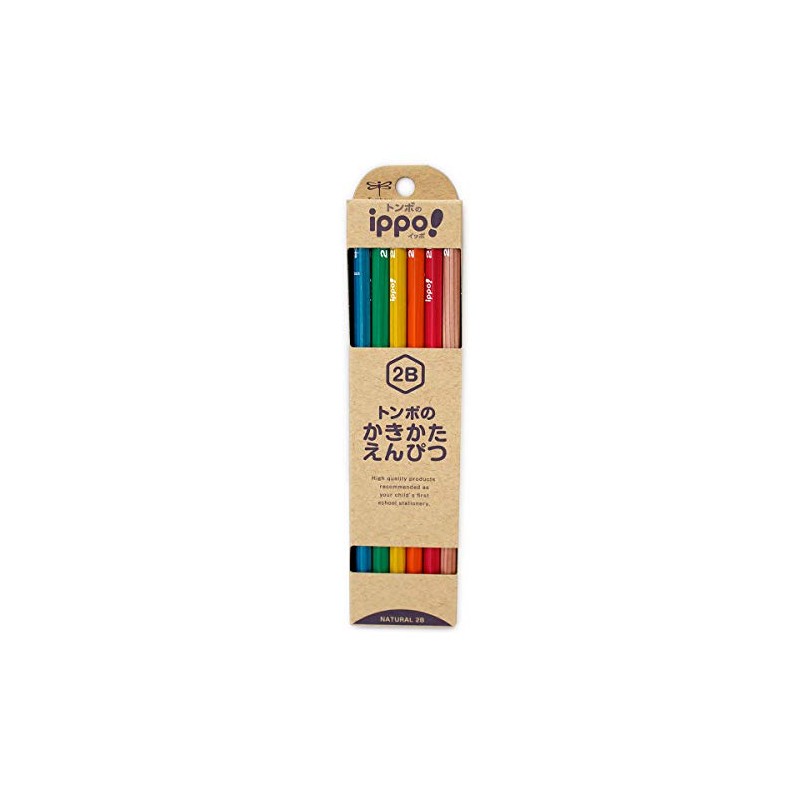 Tombow Pencil Ippo KB-KNN04-2B Kakikata Pencil, 2B, Natural