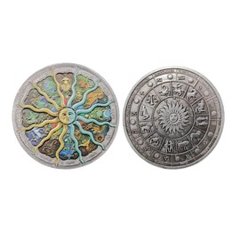 12 Constellations Challenge Coins, Constellations Good Luck Amulet
