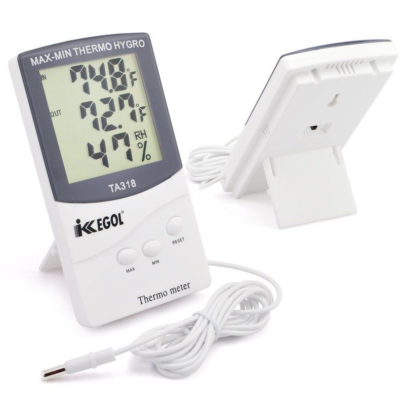 iKKEGOL Dual Sensor LCD Display Indoor Outdoor Digital Thermometer Hygrometer