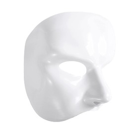 tmroeet Mens Mask Masquerade Mask Phantom of The Opera Half Face Mask Vintage Design Halloween Masks (Pure White)