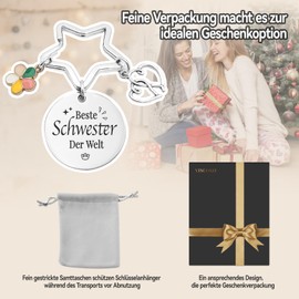 YISC0KO Keyring Sister Gift Gift for Sister Best Sister Gifts Gift Sister Gifts for Sister Birthday Gift for Sister, Steel colour