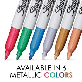 Sharpie Metallic Fine Point Permanent Marker, Assorted Colors, 2-Pack - 1829202