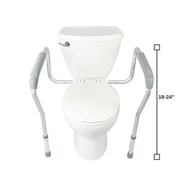 HEALTHLINE Toilet Safety Frame, Bathroom Safety Rail with Toilet Seat Assist Handrail Grab Bar, Medical Supply for Elderly, Adjustable Legs and Arm