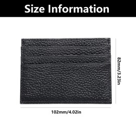 JFGDVW Black Leather Card for Men, Credit Card Holder Wallet, Ultra Thin Leather Debit Card Holder, Thin Minimalist Card Holder, for Men and Women