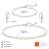 Zeffy Pearl Necklace and Earring Set for Women, White Round