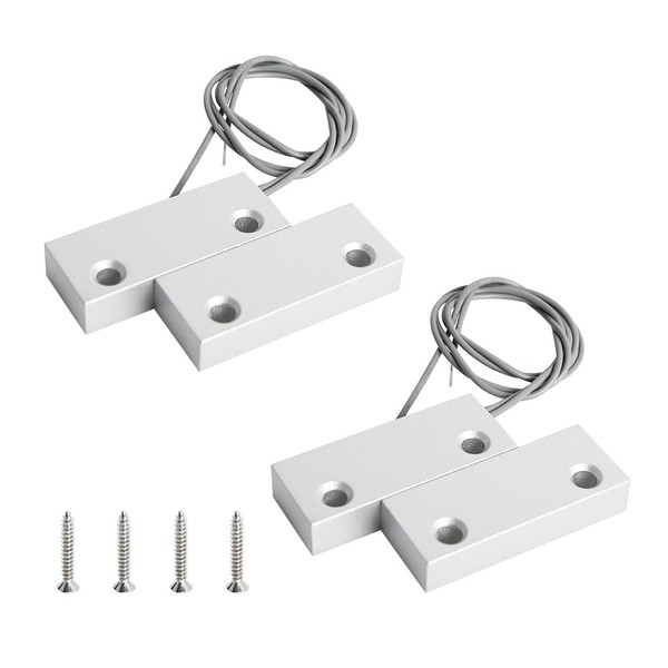 Aoje-Link MC-52NC Wired Magnetic Switch Door Window Reed Switch Micro Alarm Magnetic Contact Security Silver Gray 2pcs