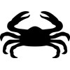 ANGDEST Crab Silhouette (Black) (Set of 2) Premium Waterproof Vinyl