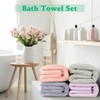 Topkey bath towel Set of 2 (Pink/Light Green)