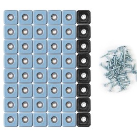 MaxAwe 50 pieces square Teflon glides, diameter 25 mm, Teflon furniture glides for screwing, PTFE glides, furniture glides with screw