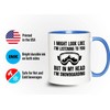 Bubble Hugs Snowboard 2Tone Blue Mug 11oz - i might