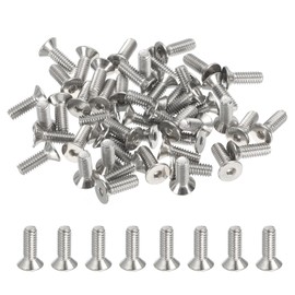 PATIKIL #8-32 x 1/2 Inch Flat Head Socket Cap Screws, 50 Pack 304 Stainless Steel Flat Countersunk Bolts Hex Socket Drive Machine Screws Full Thread Coarse Thread UNC Grade 6.8