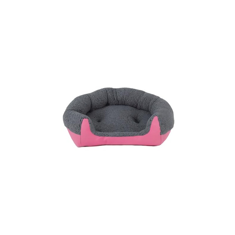 Cama para Perro con Forro acolchonado (Small, Rosa)