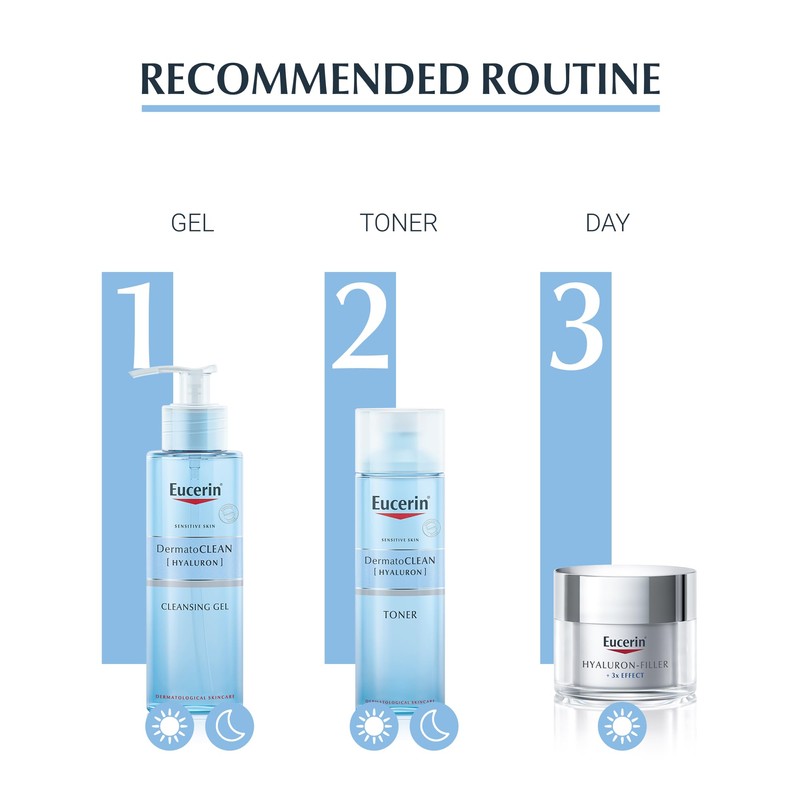 Eucerin DermatoCLEAN [HYALURON] Refreshing Cleansing Gel 200ml, Mild Face Wash