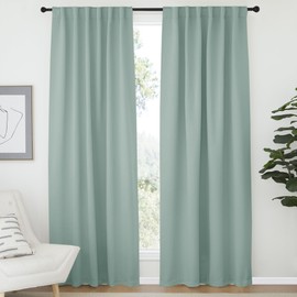 NICETOWN Blackout Curtain Panels Window Draperies - (Seafoam Green Color) 52x84 inch, 2 Pieces, Insulating Room Darkening Blackout Drapes for Bedroom