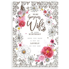 Birthday Cards To My Gorgeous Wife Size 6" X 9"