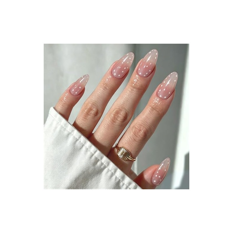 Uñas Postizas con Punta Francesa, Uñas Press on para Manos,