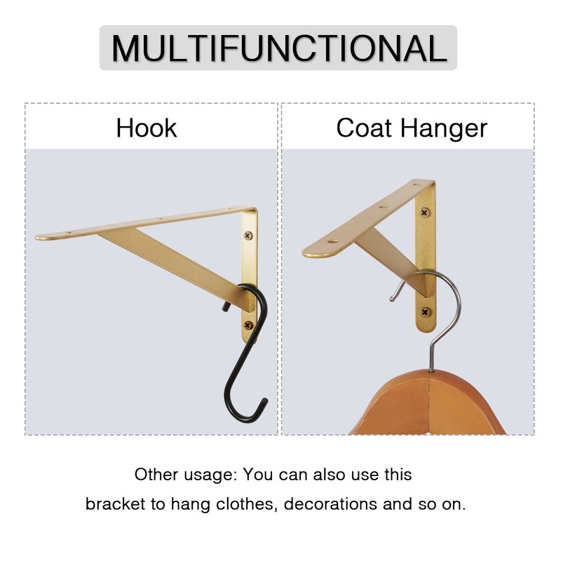 OVOV Heavy Duty Shelf Brackets Triangle Shelving Brackets Right Angle