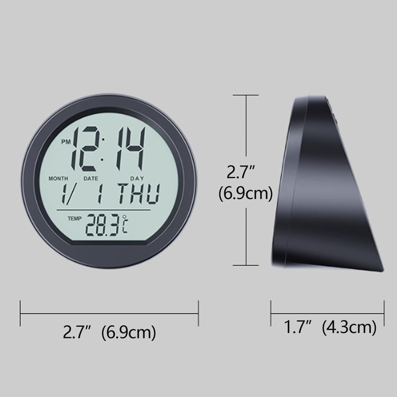 Timloon Car Dashboard Clock with Automatic Backlight at Night, Fahrenheit