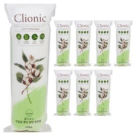 Clionic non-fluorescent pure double-sided cotton pads, 100 packs, 8 pcs / 클리오닉 무형광 퓨어 양면 화장솜, 100개입, 8개