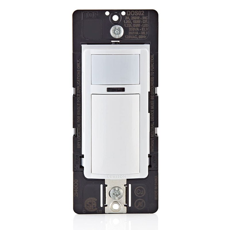Leviton DOS02-2PK Decora Occupancy Motion Sensor Light Switch, Auto-On, 2A,