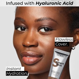 LAMEL Smartskin Serum Tinted Foundation - Hydrating & Nourishing - Hypoallergenic & Skin-Caring - Color Correcting - Anti-Aging Formula with Hyaluronic Acid, 411-1,18 fl.oz