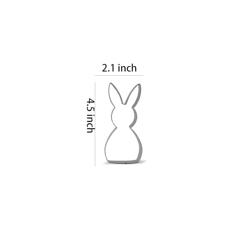 Keewah Easter Bunny Rabbit Cookie Cutter, 4.5”, Stainless Steel
