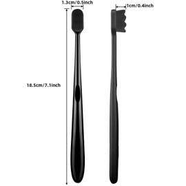 Patelai 8 Pcs Extra Soft Toothbrush Micro Nano with 20, 000 Ultra Soft Bamboo Charcoal Bristles for Adult, Sensitive, Brace and Recession(Black with Black Bristle)